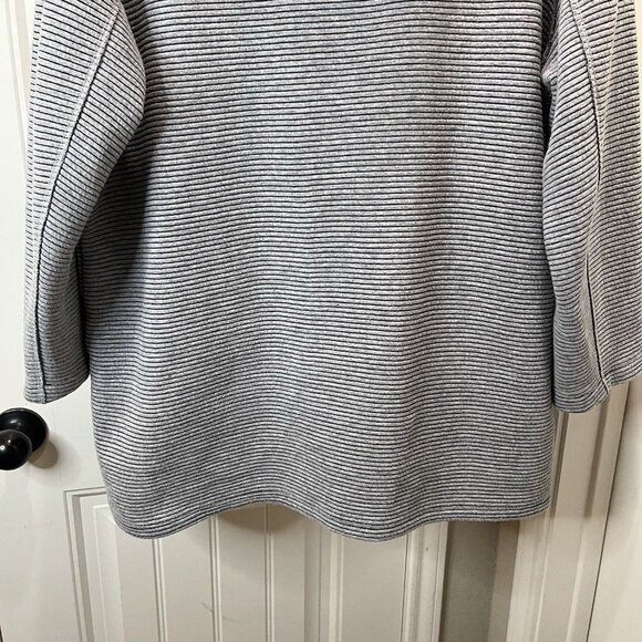 Westbound Gray Ribbed Snap Button Hooded Long Sleeve Jacket Womens Size XL - Picture 6 of 9